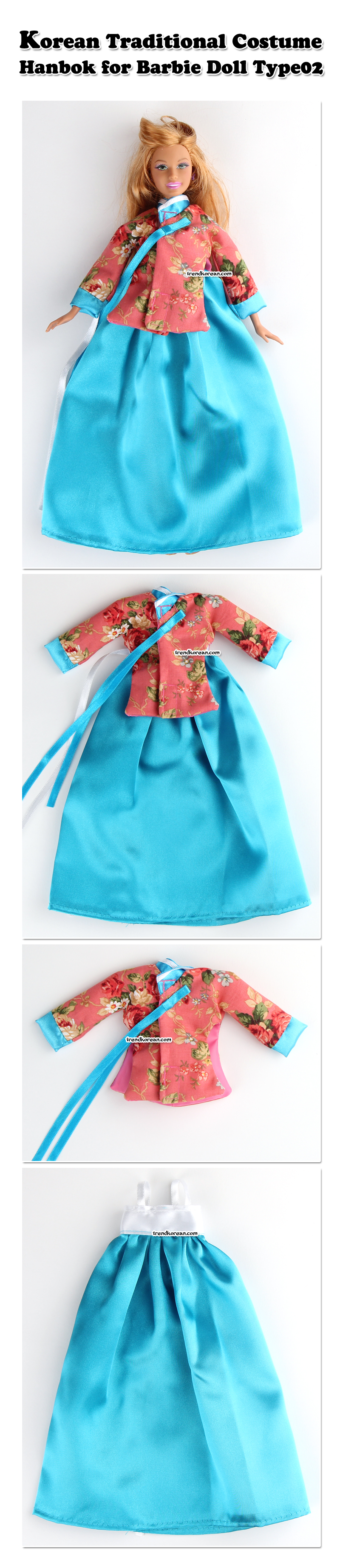 Korean Traditional Costume Hanbok For Standard Barbie Doll